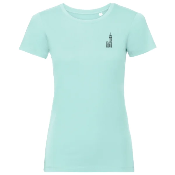 Deventer Lebuïnuskerk klein dames T-shirt aqua