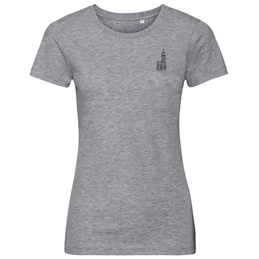 Deventer Lebuïnuskerk klein dames T-shirt grijs
