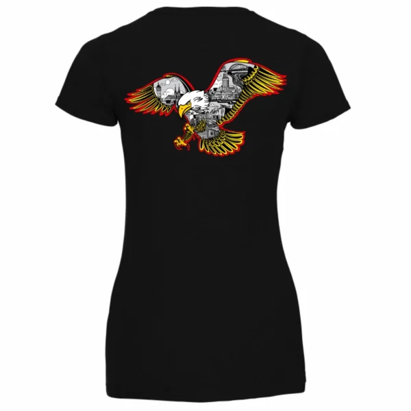 Deventer Eagles dames T-shirt zwart groot achterkant