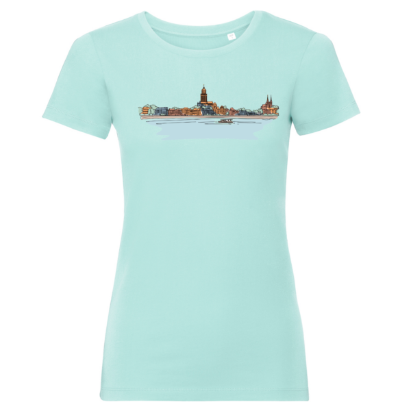 Deventer art dames T-shirt aqua