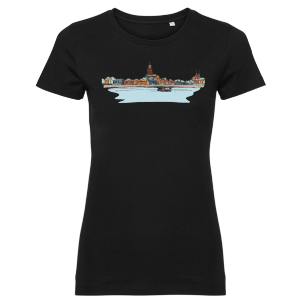 Deventer art dames T-shirt zwart