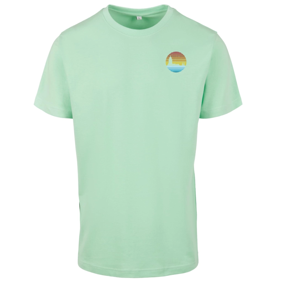 Deventer retro klein heren T-shirt mint groen zonder tekst