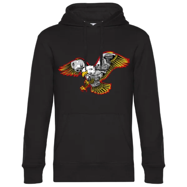 Deventer hoodie eagle rood geel groot zwart