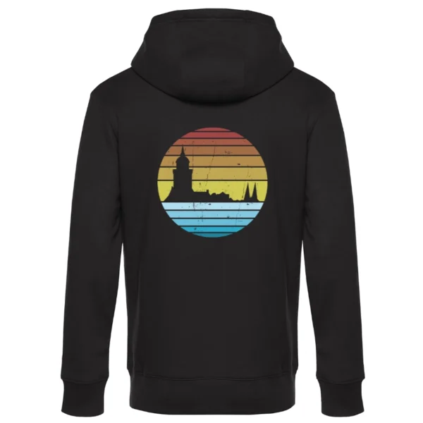 Deventer hoodie retro zwart achterkant