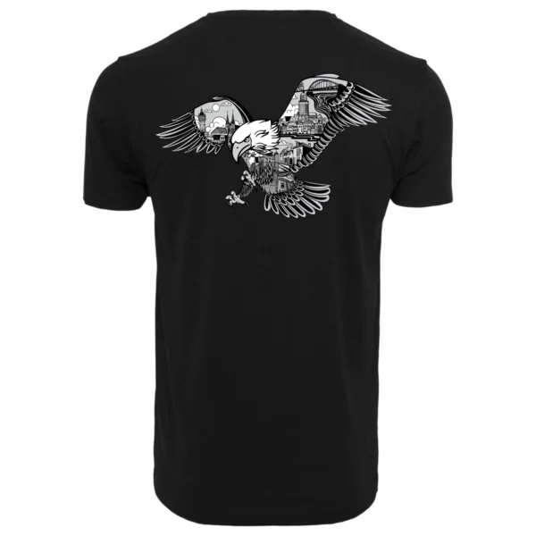 Deventer Eagles heren T-shirt zwart groot grijs achterkant