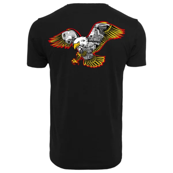 Deventer Eagles heren T-shirt zwart groot achterkant